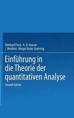 Einfhrung in die Theorie der quantitativen Analyse 1