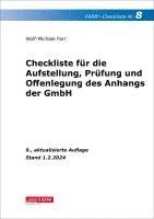 bokomslag FARR Checkliste 8 für die Aufstellung, Prüfung und Offenlegung des Anhangs der GmbH