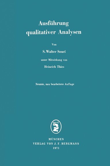 S.W. Souci - Ausführung qualitativer Analysen, Häftad