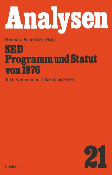 bokomslag SED  Programm und Statut von 1976