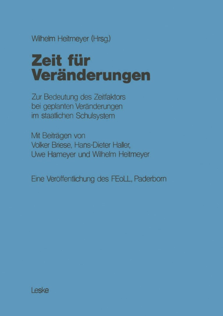 Wilhelm Heitmeyer, Volker Briese - Zeit für Veränderungen, Häftad