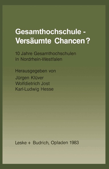 Jürgen Klüver - Gesamthochschule — Versäumte Chancen?, Häftad
