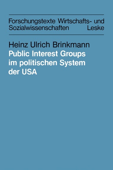 bokomslag Public Interest Groups im politischen System der USA