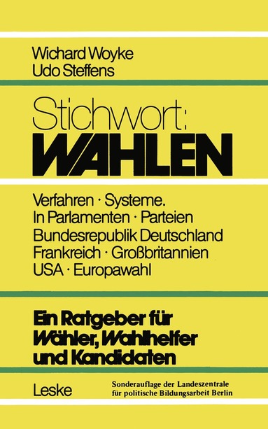 bokomslag Stichwort: Wahlen