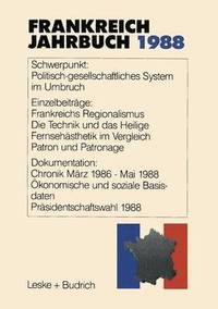 bokomslag Frankreich-Jahrbuch 1988