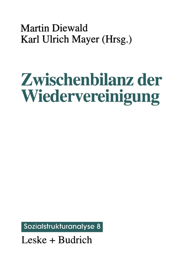 Zwischenbilanz der Wiedervereinigung 1