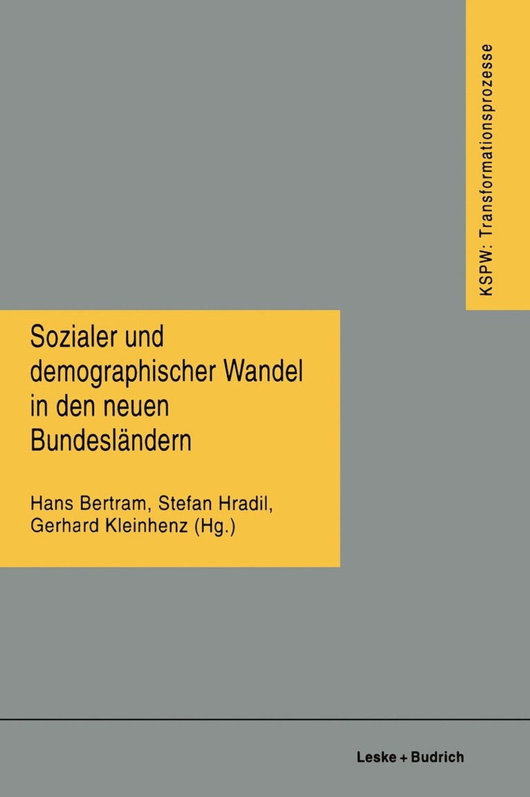 Hans Bertram, Stefan Hradil, Gerhard D. Kleinhenz - Sozialer und demographischer Wandel in den neuen Bundesländern, Häftad