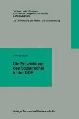 bokomslag Die Entwicklung des Sozialrechts in der DDR