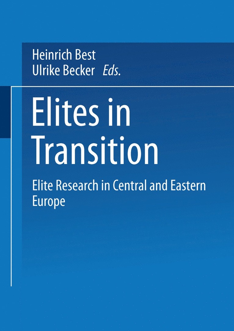 Heinrich Best, Ulrike Becker - Elites in Transition, Häftad