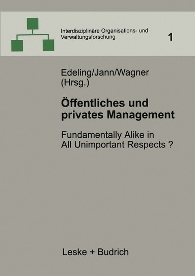 Thomas Edeling, Werner Jann, Dieter Wagner - Öffentliches und privates Management, Häftad