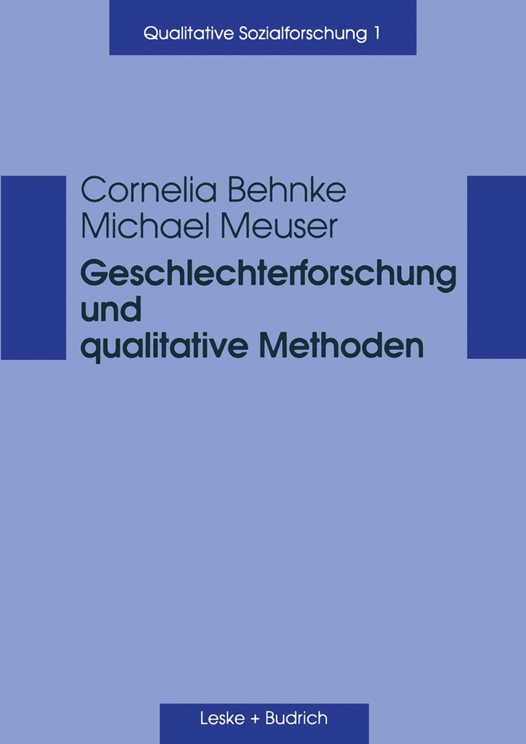 Cornelia Behnke, Michael Meuser - Geschlechterforschung und qualitative Methoden, Häftad