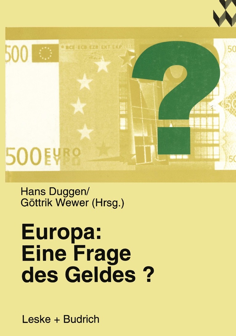 Hans Duggen, Göttrik Wewer - Europa: Eine Frage des Geldes?, Häftad