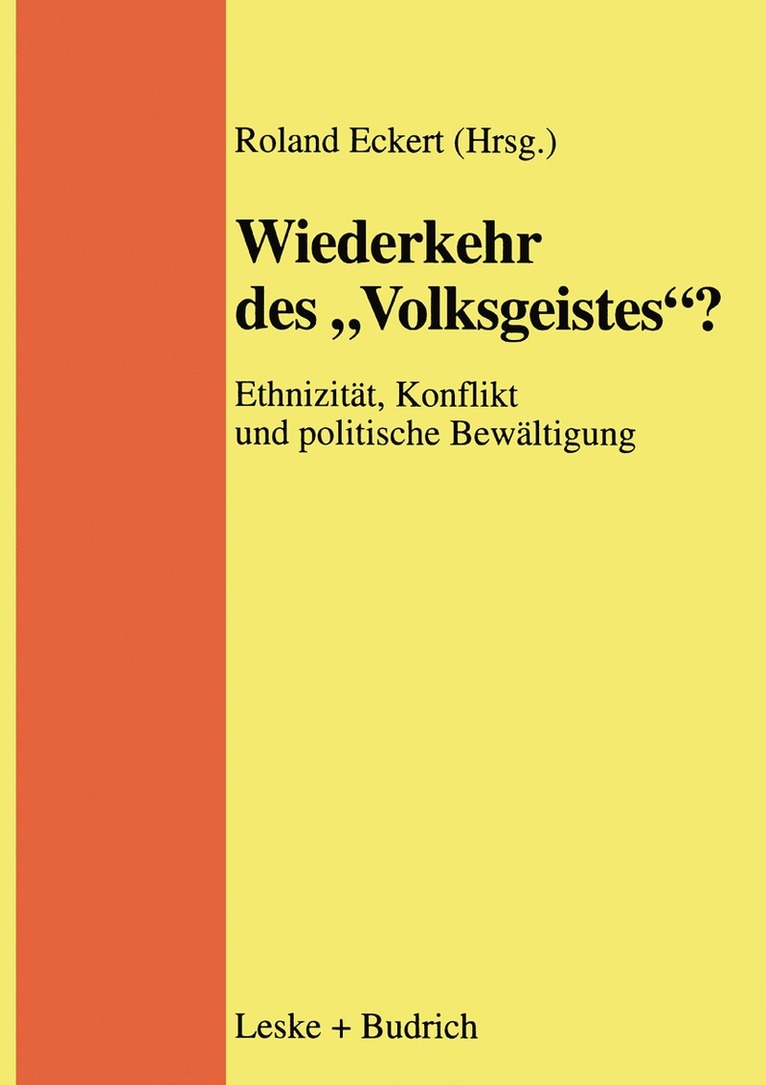 Roland Eckert - Wiederkehr des „Volksgeistes“?, Häftad