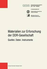 bokomslag Materialien zur Erforschung der DDR-Gesellschaft