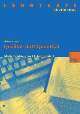 bokomslag Qualitt statt Quantitt