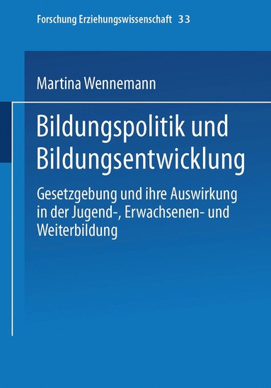 bokomslag Bildungspolitik und Bildungsentwicklung