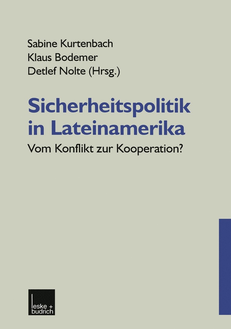 Sabine Kurtenbach, Klaus Bodemer, Detlef Nolte - Sicherheitspolitik in Lateinamerika, Häftad