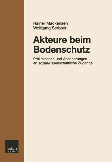 bokomslag Akteure beim Bodenschutz