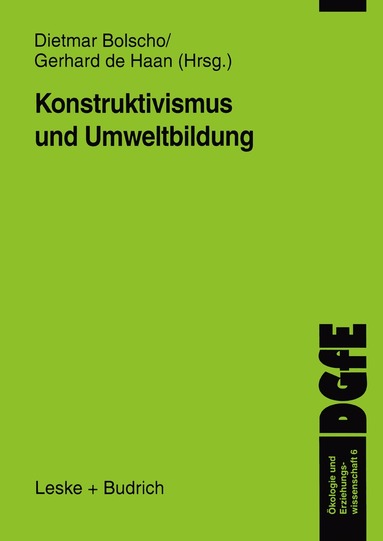 Dietmar Bolscho, Gerhard de Haan - Konstruktivismus und Umweltbildung, Häftad