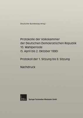 Protokolle der Volkskammer der Deutschen Demokratischen Republik 1