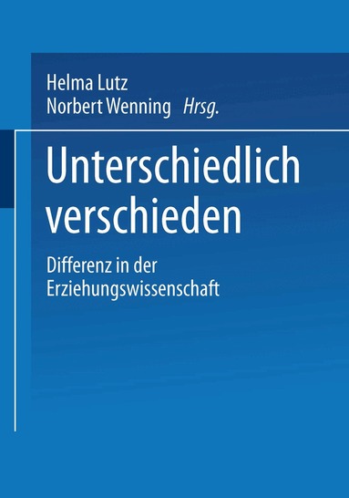 Helma Lutz, Norbert Wenning - Unterschiedlich verschieden, Häftad