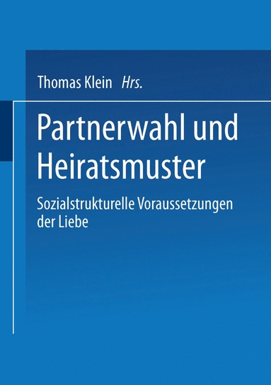 bokomslag Partnerwahl und Heiratsmuster