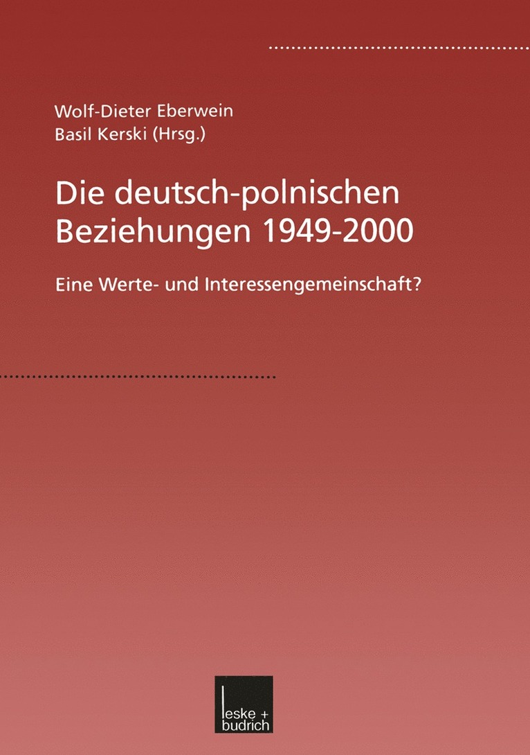 Die deutsch-polnischen Beziehungen 1949–2000