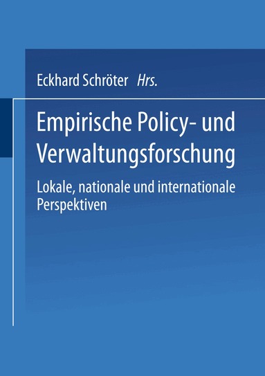 Eckhard Schröter - Empirische Policy- und Verwaltungsforschung, Häftad