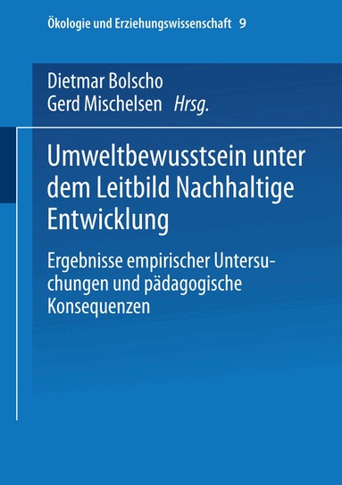 Dietmar Bolscho, Gerd Michelsen - Umweltbewusstsein unter dem Leitbild Nachhaltige Entwicklung, Häftad