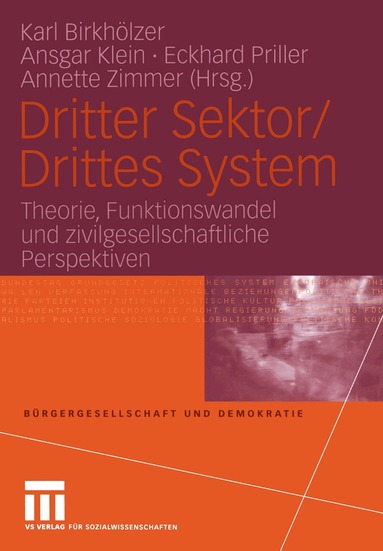 Karl Birkhölzer, Ansgar Klein, Eckhard Priller, Annette Zimmer - Dritter Sektor/Drittes System, Häftad