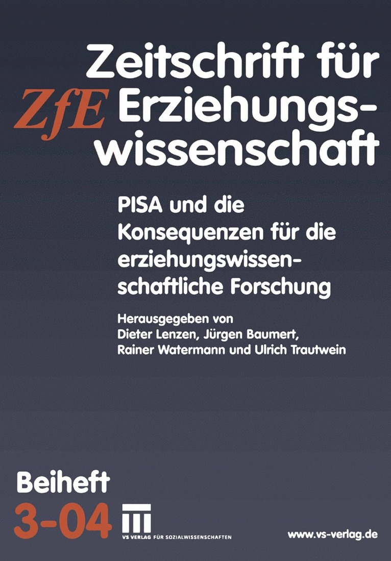 PISA und die Konsequenzen fr die erziehungswissenschaftliche Forschung 1