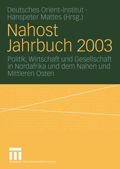 bokomslag Nahost Jahrbuch 2003