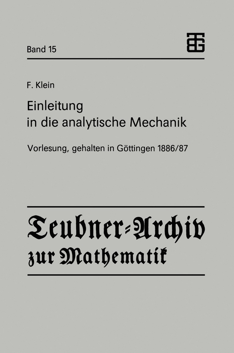 Einleitung in die analytische Mechanik 1