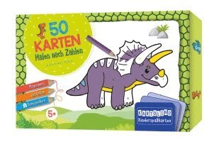 50 Karten Malen nach Zahlen - Dinosaurier 1