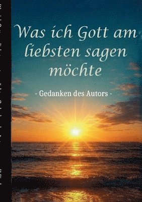 H Fischer - Was ich Gott am liebsten sagen möchte - Gedanken des Autors, Häftad