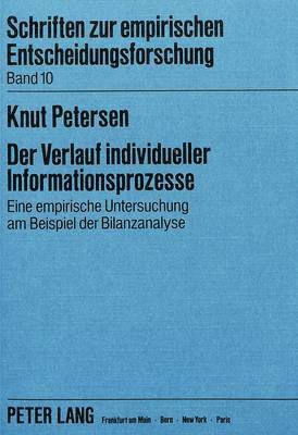 bokomslag Der Verlauf Individueller Informationsprozesse