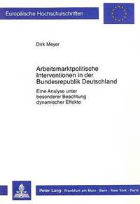 bokomslag Arbeitsmarktpolitische Interventionen in Der Bundesrepublik Deutschland