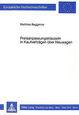 Preisanpassungsklauseln in Kaufvertraegen Ueber Neuwagen 1