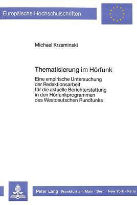 Thematisierung Im Hoerfunk 1