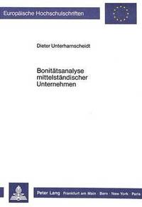 bokomslag Bonitaetsanalyse Mittelstaendischer Unternehmen