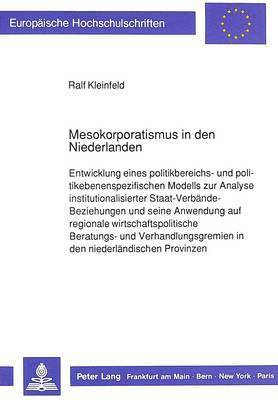 bokomslag Mesokorporatismus in Den Niederlanden