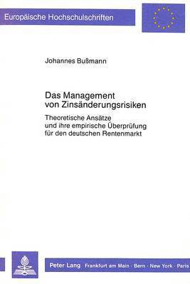 bokomslag Das Management Von Zinsaenderungsrisiken