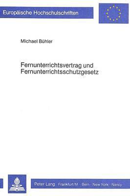 bokomslag Fernunterrichtsvertrag Und Fernunterrichtsschutzgesetz