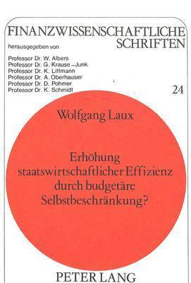 bokomslag Erhoehung Staatswirtschaftlicher Effizienz Durch Budgetaere Selbstbeschraenkung?