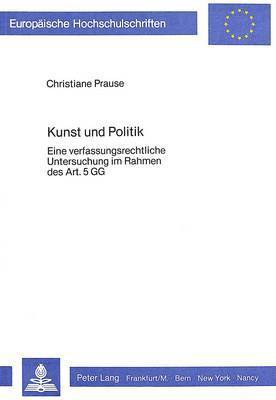 bokomslag Kunst Und Politik