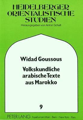 bokomslag Volkskundliche Arabische Texte Aus Marokko