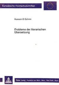 bokomslag Probleme Der Literarischen Uebersetzung