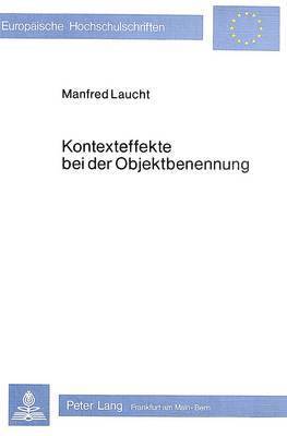 Kontexteffekte Bei Der Objektbenennung 1