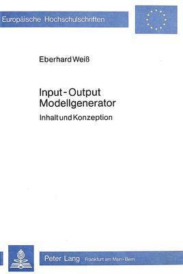 bokomslag Input - Output- Modellgenerator