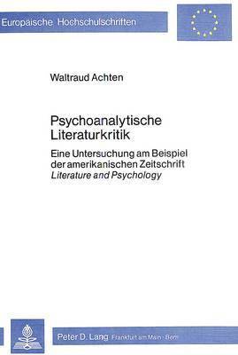 Psychoanalytische Literaturkritik 1